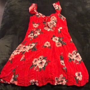 Red flower dress